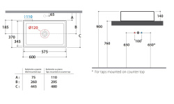 GLOBO FORTY3 Раковина на столешницу, без перелива, 60х37 см, белый мини 3 2