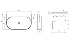 RAVAK YARD 800 Раковина накладная для установки на консоль, БЕЗ отверстий, 805х500х125 мм, белый мини 3 2