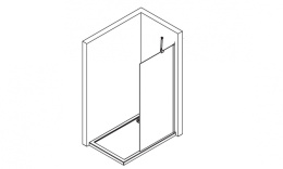 KRION YOVE 1 Душевое ограждение 90 см, SX-DX/SG/TR полированный алюминий