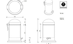 DW TE 30 Ведро с педалью 31x22x24 см, Сталь полированная мини 3 2