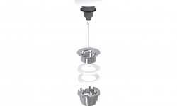 CIELO Универсальный донный клапан Click-Clack с керамической накладкой, GLOSS WHITE мини 1