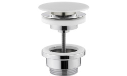 NOKEN Донный клапан незапираемый, универсальный, с белой керамической накладкой мини 1