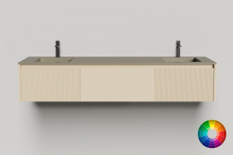 Salini Domino Тумба подвесная для 2-х раковин, 200х50х40 см, столеш, S-Stone RAL/эмаль RAL мат фрез