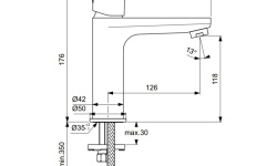 IS CERAFINE O Смеситель для умывальника, БЕЗ ДК, SilkBlack мини 3 2
