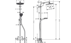 HANSGROHE Crometta S Showerpipe 240 1jet Душевая стойка с термостатом, верхний душ 240 мм, хром мини 3 2