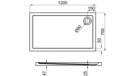 NOKEN WORK Акриловый поддон 120х70х5,5h см, белый мини 3 4