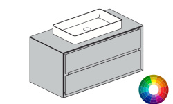 BRENTA Manhattan MH41 Тумба подвесная с 2-мя выдвижными ящиками, 100х49,6хН50 см, MZZ Матовый лак мини 1