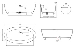 Salini ALDA Ванна свободностоящая 1780х920х580 мм, S-Sense - белый глянцевый/ДК белый мини 3 2