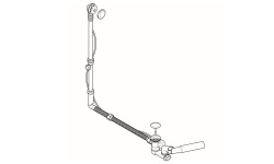 GEB Слив-перелив с поворотной ручкой удлиненный, слив 0.8 л/с, перелив 0.6 л/с, d52, хром глянцевый мини 3 2