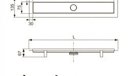 TECElinus Комплект дренажного канала с основой для плитки "tile" и панель “steel”, 0,8 л/с, 600 мм мини 3 2