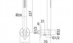 CISAL XION Душевой комплект, нержавеющая сталь AISI316L мини 3 4