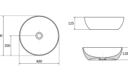 RAVAK SLIM UNI 400 B Раковина накладная, без перелива, белый мини 3 2
