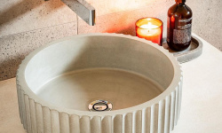 MIO River Раковина накладная круглая из бетона 398х398х110 мм, RAL мини 3 5