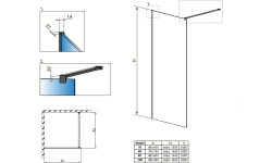 RADAWAY Modo New Black II 120 Душевое ограждение 1200хH2000 мм, черный/прозрачный мини 3 3
