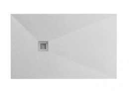 NOKEN SLATE Поддон из минерального литья с фактурной поверхностью, 120x90х3h см, белый