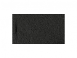 NK UNSEEN Поддон из минерального литья с фактурной поверхностью, 140x80х2,5h см, черный