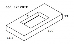 MIRAGE JOY Столешница коробчатой формы с 1 встроенным умывальником, 120 см, PP01 мини 3 4