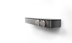 GESSI HI-FI SHELF Внешняя часть термостата с полкой 2 режима, с кнопками, Black Metal Brushed мини 3 4