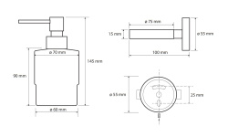 BEMETA WHITE Дозатор для жидкого мыла настенный, 75x145x100 мм, 200 мл, стекло/белый мини 3 2