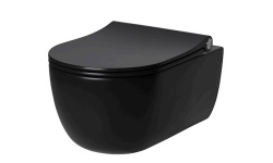 NOKEN ACRO COMPACT Унитаз подвесной RIMLESS 49 см, в комплекте сиденье с микролифтом, Matt black мини 1