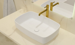 WHITECROSS Jasper Раковина накладная, 58x38хH14 см, SolidSurface белый матовый мини 3 3