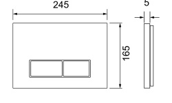 TECESpring S Панель смыва с двумя прямоугольными клавишами, Нержавеющая сталь, сатин мини 3 2