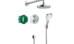 HANSGROHE Croma Select S Душевая система скрытого монтажа с термостатом Ecostat S, хром мини 1
