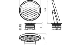 NOKEN PLUMP Верхний душ с держателем 300 мм, 17,52 л/мин., чёрный мини 3 2