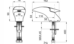 NOKEN VITAE Комплект керамики со смесителями и зеркалом, белый/хром мини 3 2