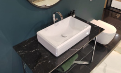 VB ANTHEUS Комплект тумба с раковиной и зеркалом, Nero Marquina/ Альпийский белый/хром мини 3 10