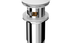WHITECROSS Донный клапан для раковины Click-Clack, Хром/крышка Solid Surface Белый матовый мини 1