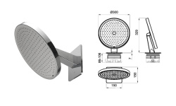 NOKEN PACK PLUMP Комплект для душа со смесителем и верхним душем Ø30 см, хром мини 3 8