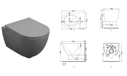 CIELO Комплект: унитаз/биде Enjoy, раковина SHUI COMFORT с ДК, CM - Cemento мини 3 2