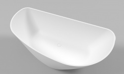 WHITECROSS Topaz Ванна отдельностоящая 170x80хH55/60 см, иск. камень, белый матовый мини 1