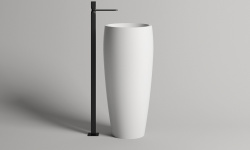 Salini ARMONIA 03 Раковина напольная 470х470х900 мм, с ДК, без перелива, S-Stone - белый матовая мини 1