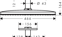 HANSGROHE Rainmaker Select Верхний душ 460 1jet с потолочным держателем, черный/хром мини 3 2