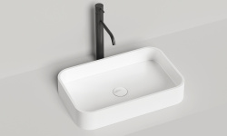 Salini CALLISTA 01 Раковина накладная 545х345х100 мм, без перелива, БЕЗ ДК, S-Sense-белый глянцевый мини 1