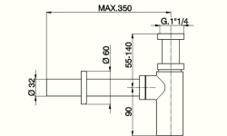 CISAL Сифон для раковины 1"1/4, Oro мини 3 2