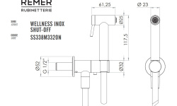 REMER X STYLE Гигиенический душ, БЕЗ смесителя, 120 см, INOX мини 3 2