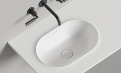 Salini ONDA FLOW OVAL 72 Столешница 800-3000x165 мм с раковиной 700х400 мм, ДК, S-Stone- белый мат мини 3 12