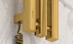 СУНЕРЖА Вердикт 4.0 Полотенцесушитель (электрика), H1200х100 мм, ТЭН левый, Золото мини 3 3