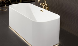 VB FINION Отдельностоящая ванна из Quaryl® с окантовкой + Emotion, 170x70 cм, Champagne/белый alpin мини 3 4