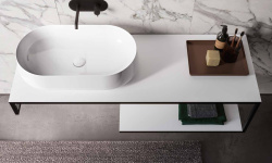 KERASAN FLO F10 Раковина накладная 70x44 см, без отверстий, белый мини 3 5