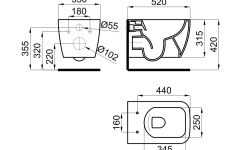 NOKEN LOUNGE Унитаз подвесной, с креплениями, белый матовый мини 3 2
