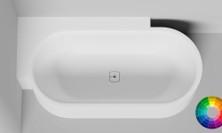 Salini PERLA CL Ванна пристенная угловая 1800х900x605 мм, S-Stone- RAL матовый мини 1