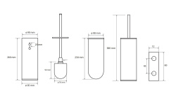 BEMETA DARK Ершик подвесной 95х380х105 мм, металл, черный мини 3 2