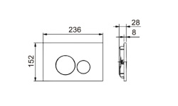 NEMO Клавиши смыва круглые кнопки, gun metal мини 3 2