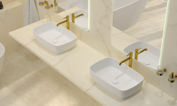 WHITECROSS Jasper Раковина накладная, 58x38хH14 см, SolidSurface белый матовый мини 3 2