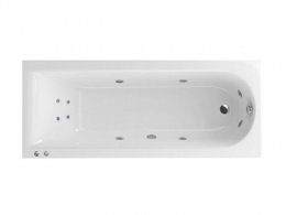 EXCELLENT Aurum Slim Ванна акриловая гидромассаж"HYDRO+", 180х80 см, 210 л, белый/хром