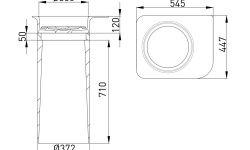 Salini NINFEA 01 Раковина напольная 545х447х900 мм, S-Stone - RAL матовый/Вставка из S-Shine - RAL мини 3 4
